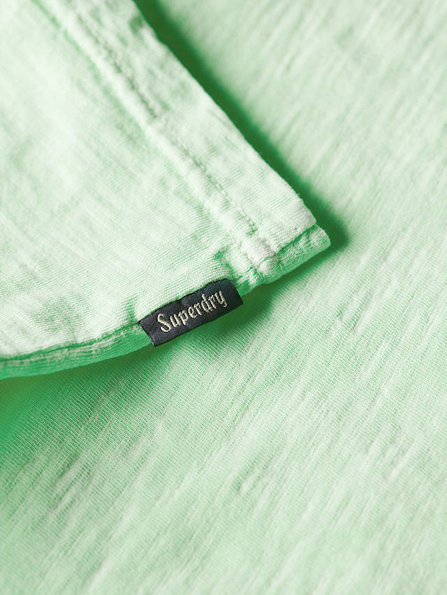 Superdry Cali Striped Logo T-Shirt, Neon Mint Green Slub