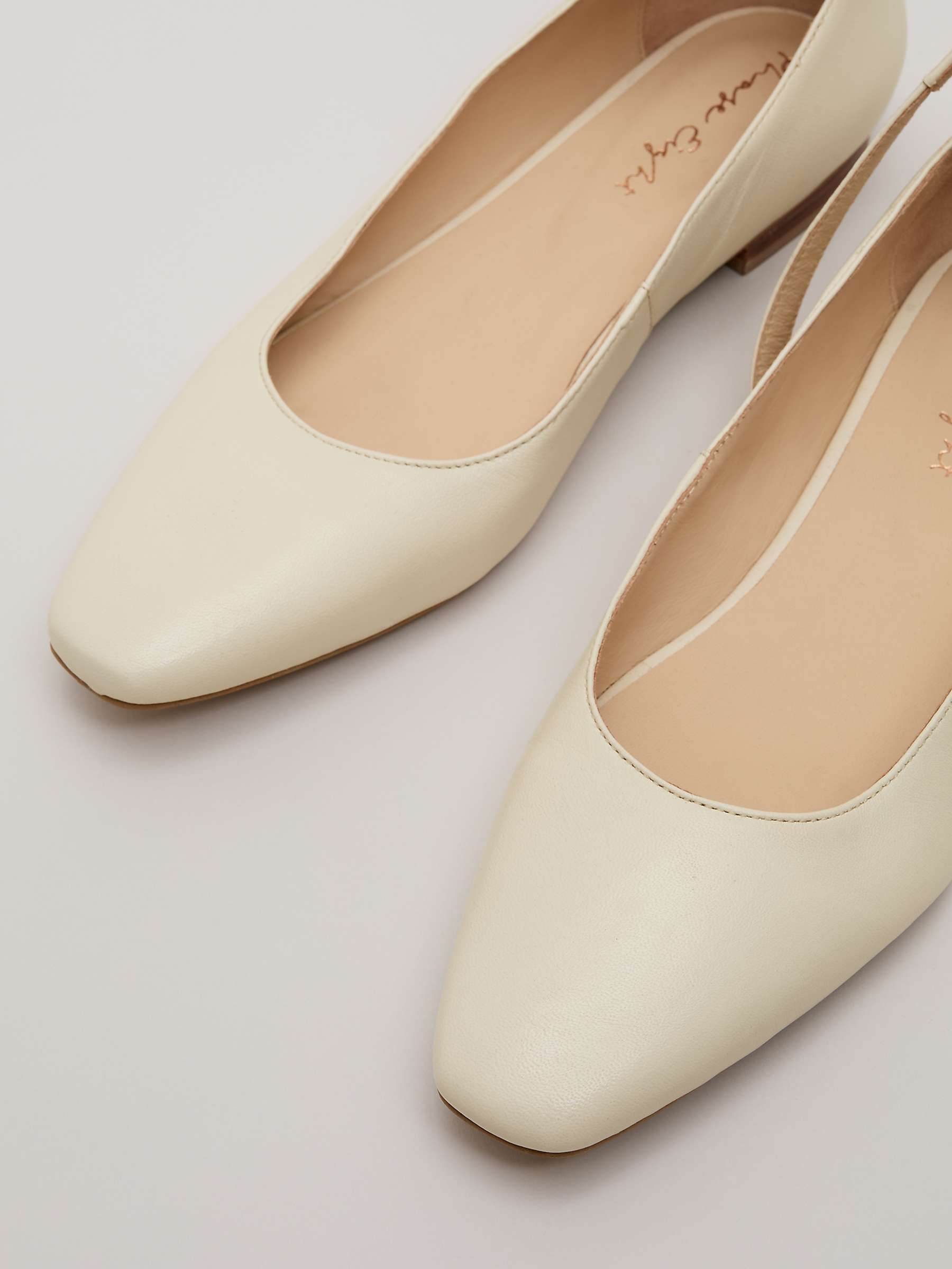Buy Phase Eight Leather Almond Toe Ballerina Pumps, Neutral Online at johnlewis.com