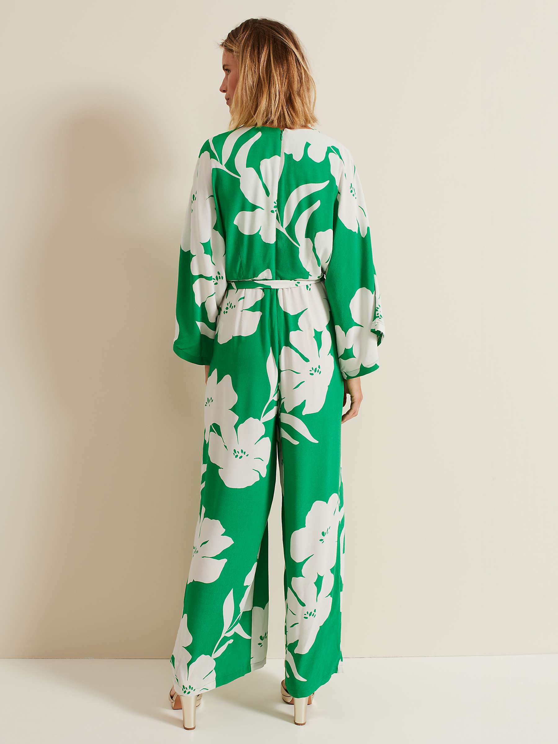 Buy Phase Eight Bernice Print Jumpsuit, Green/White Online at johnlewis.com