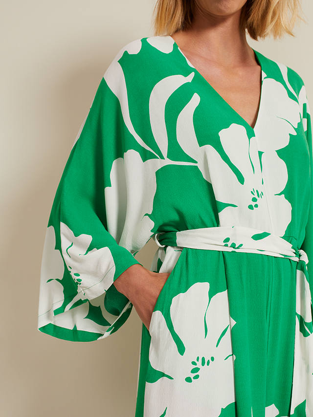 Phase Eight Bernice Print Jumpsuit, Green/White