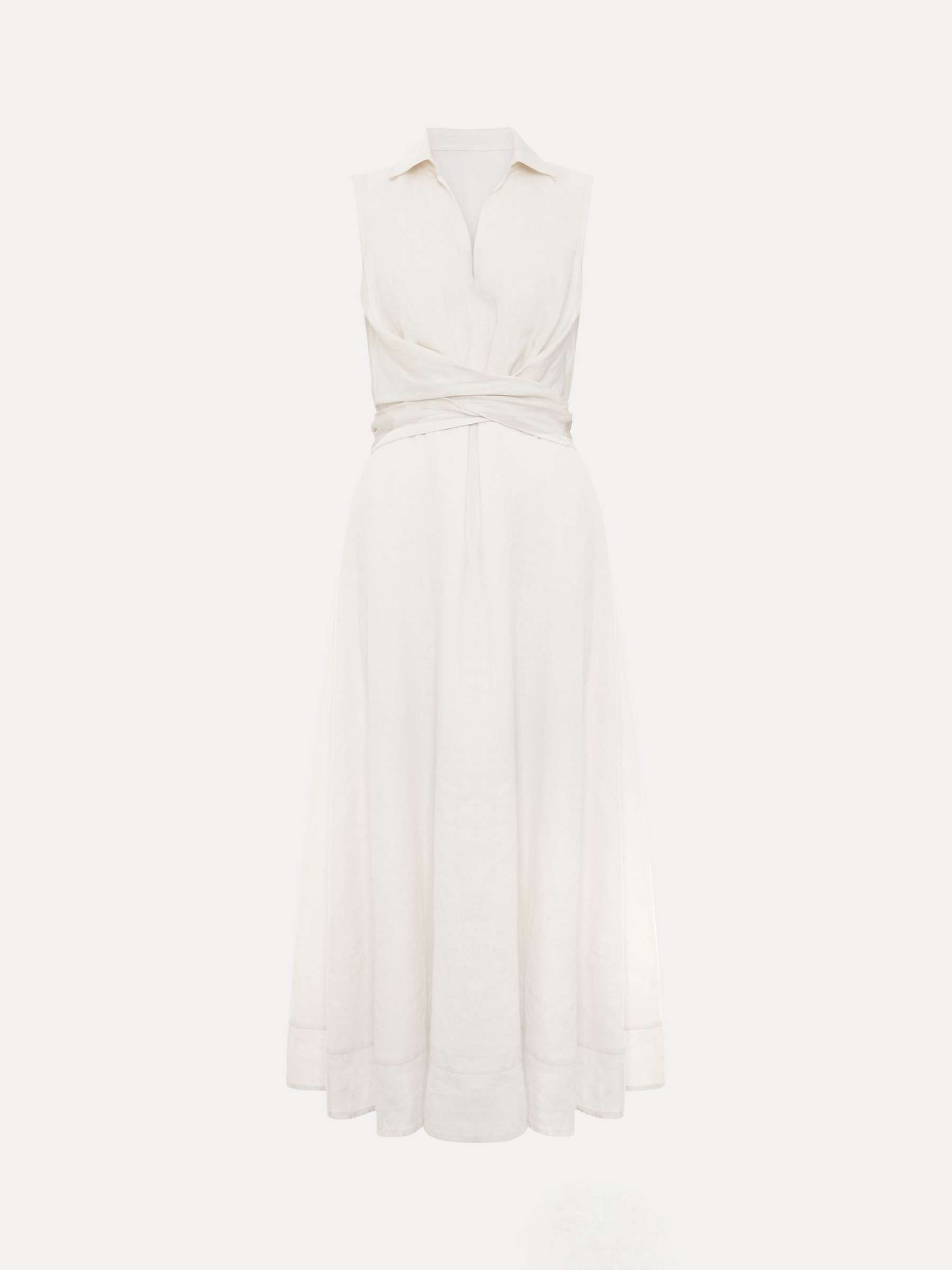 Buy Phase Eight Becky Midi Linen Blend Dress, White Online at johnlewis.com