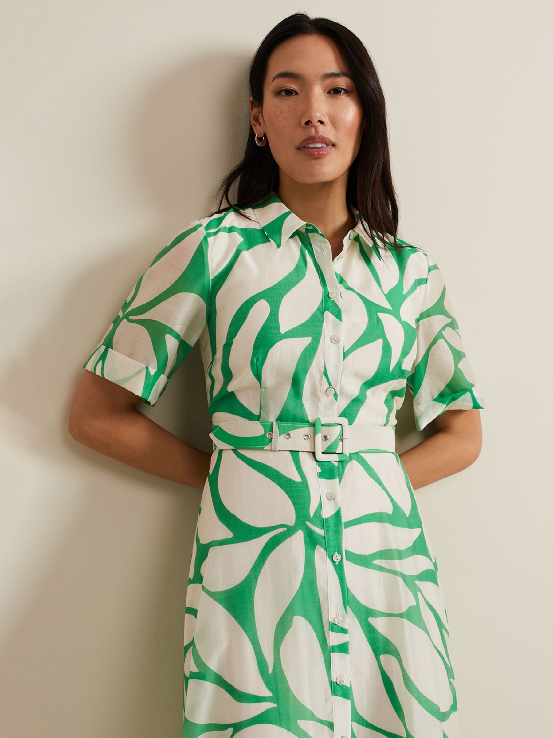 Buy Phase Eight Daphne Floral Shirt Midi Dress, Multi Online at johnlewis.com