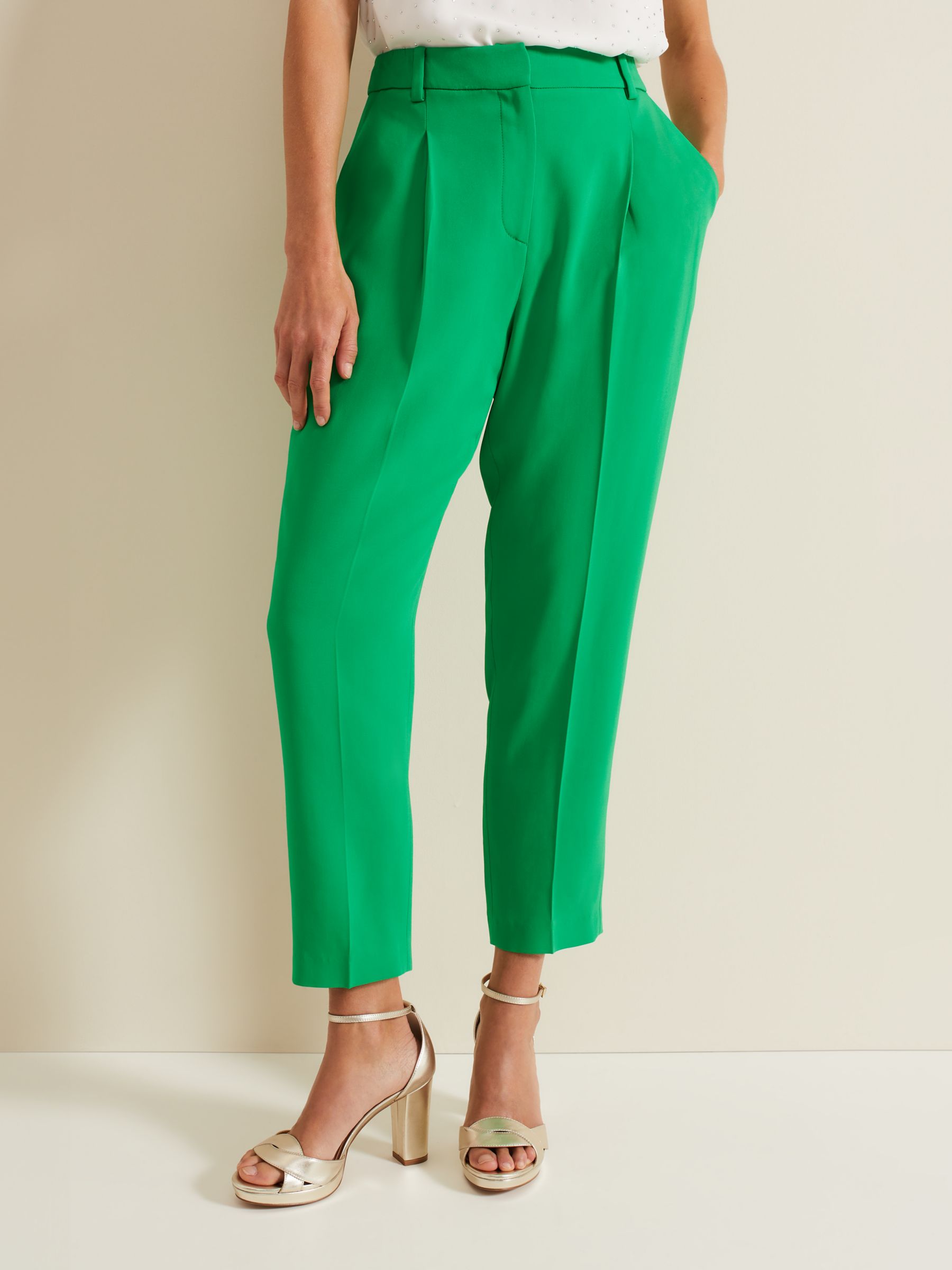 Phase Eight Adria Tapered Trousers, Green, 18