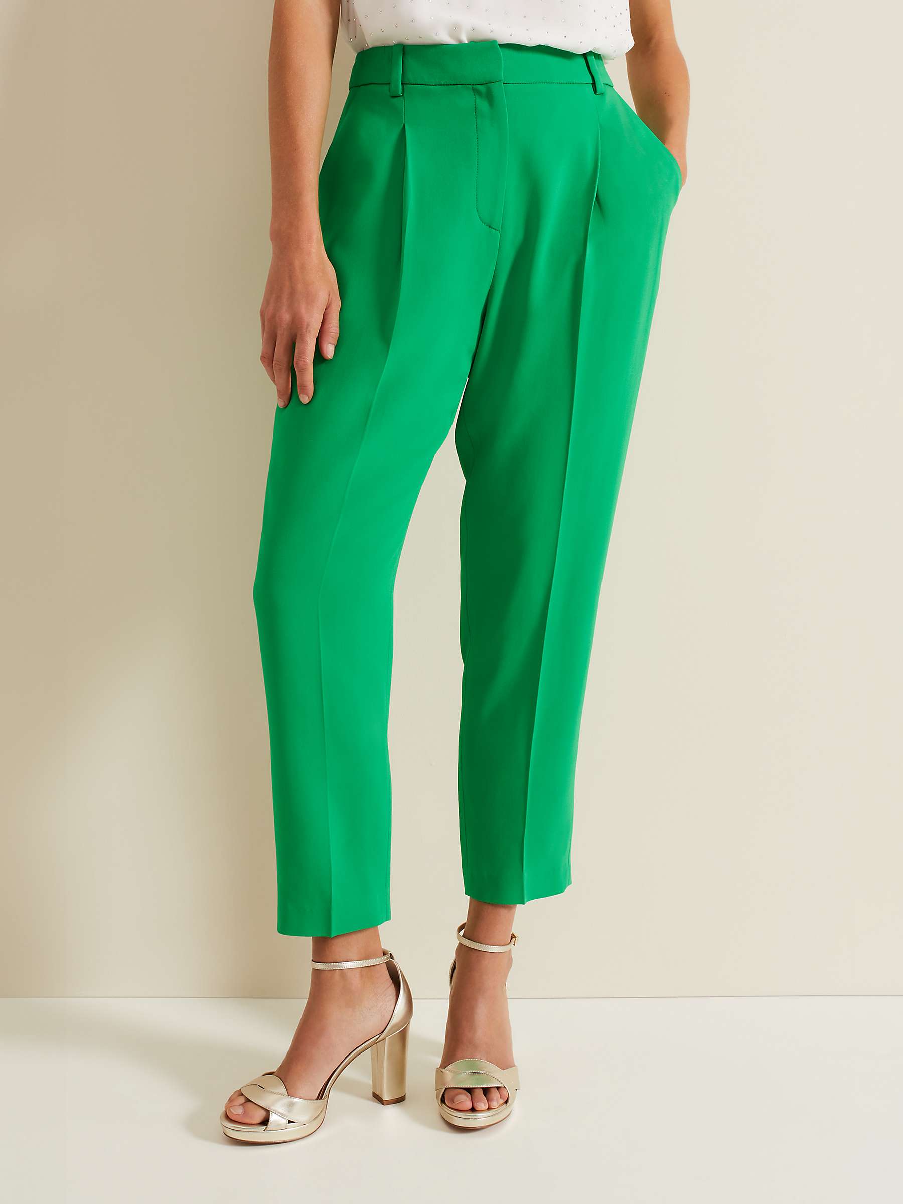 Buy Phase Eight Adria Tapered Trousers, Green Online at johnlewis.com