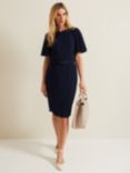 Phase Eight Fanella Belted Jersey Dress, Navy, Navy
