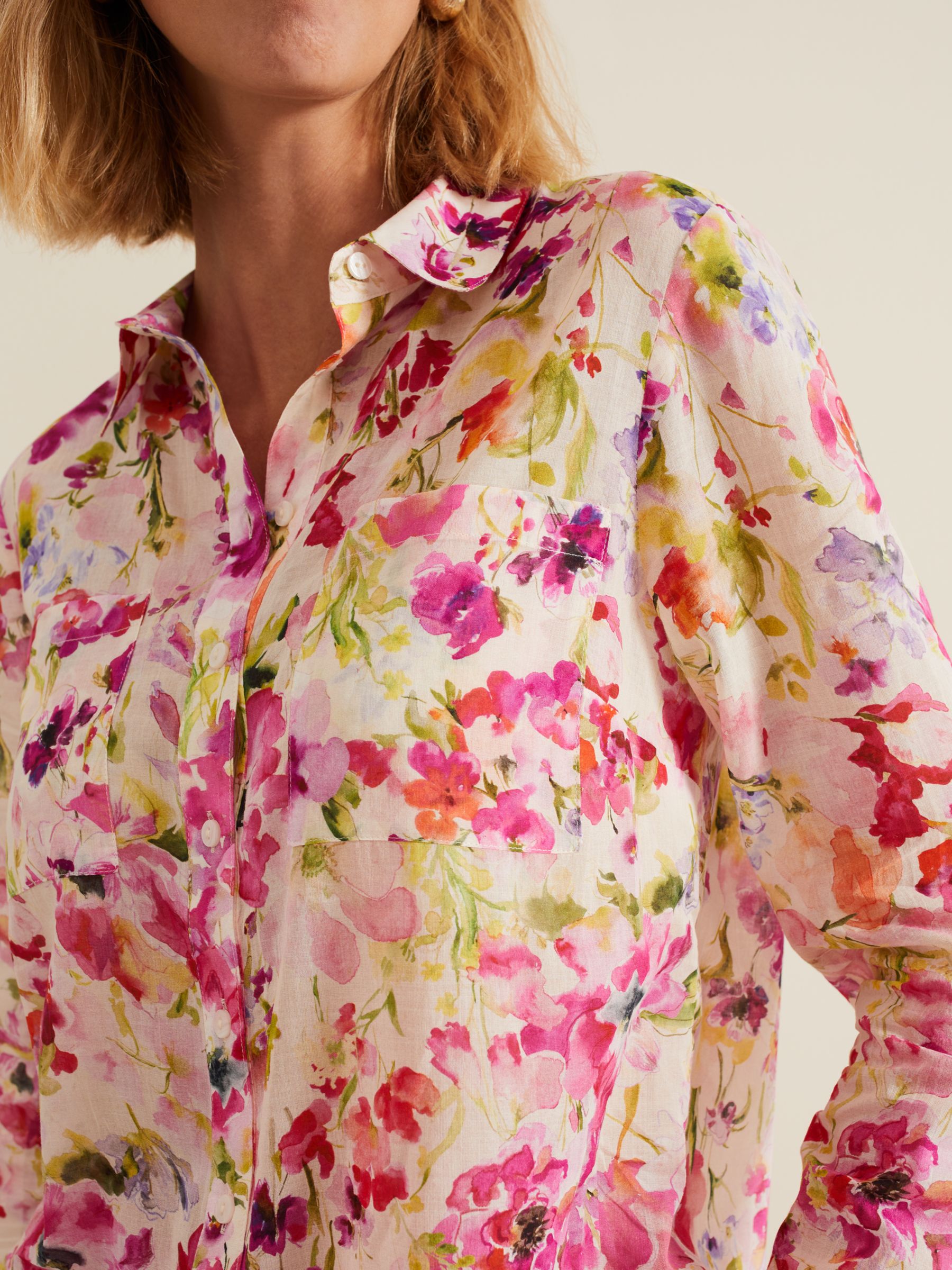 Buy Phase Eight Maddelena Floral Print Shirt, Multi Online at johnlewis.com