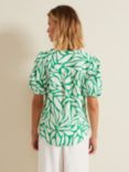 Phase Eight Louanna Abstract Print Linen Blend Shirt, Green/Ivory