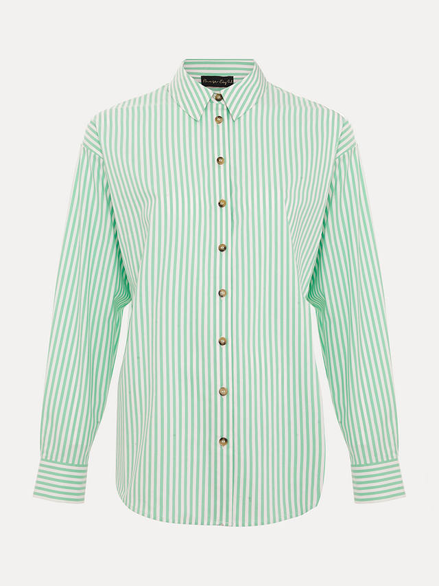 Phase Eight Stripe Shirt, Green/Ivory