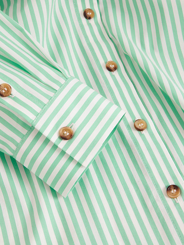 Phase Eight Stripe Shirt, Green/Ivory