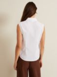 Phase Eight Aimee Sleeveless Cotton Shirt, White