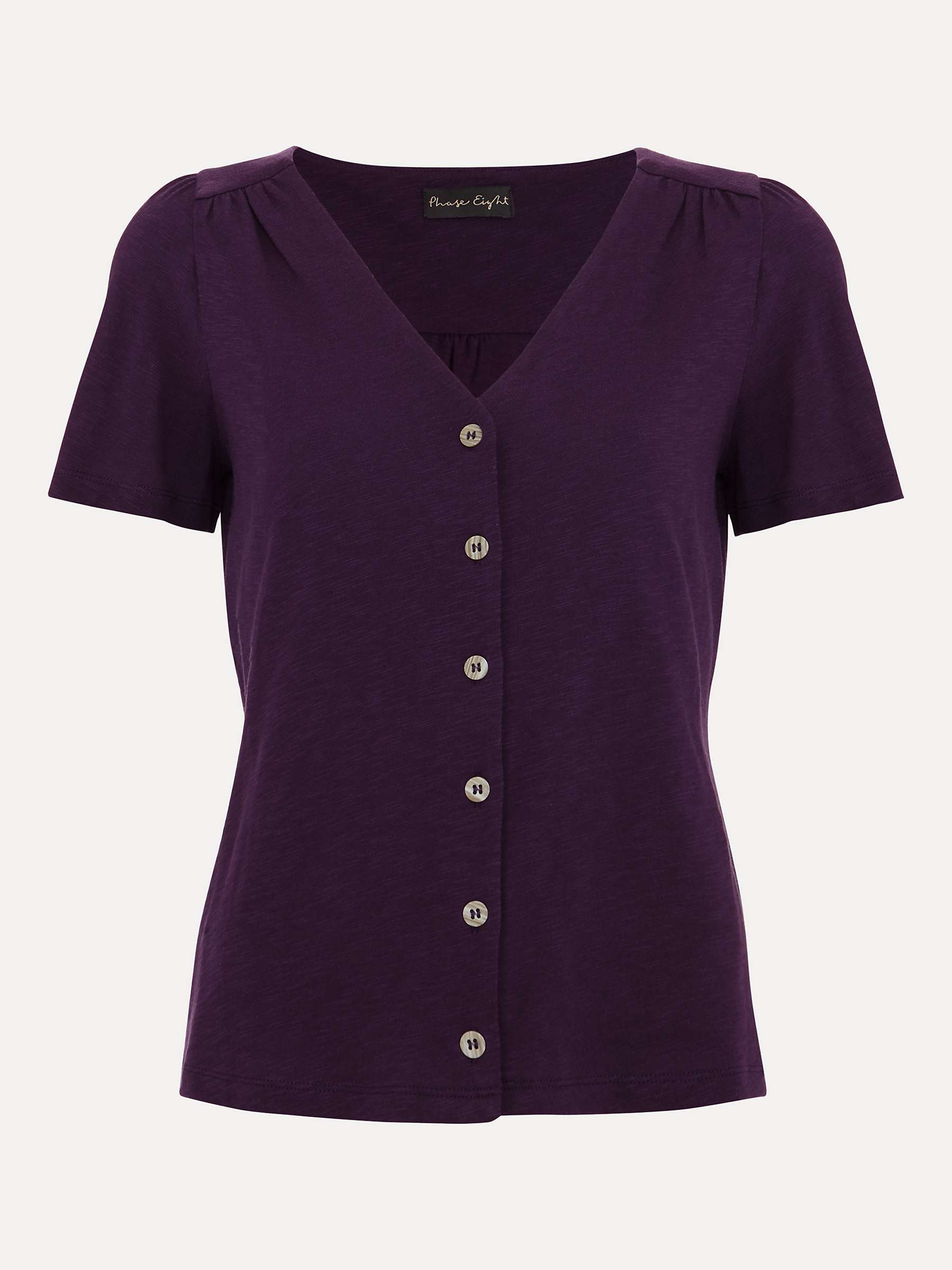 Buy Phase Eight Lorenna Jersey Top, Purple Online at johnlewis.com