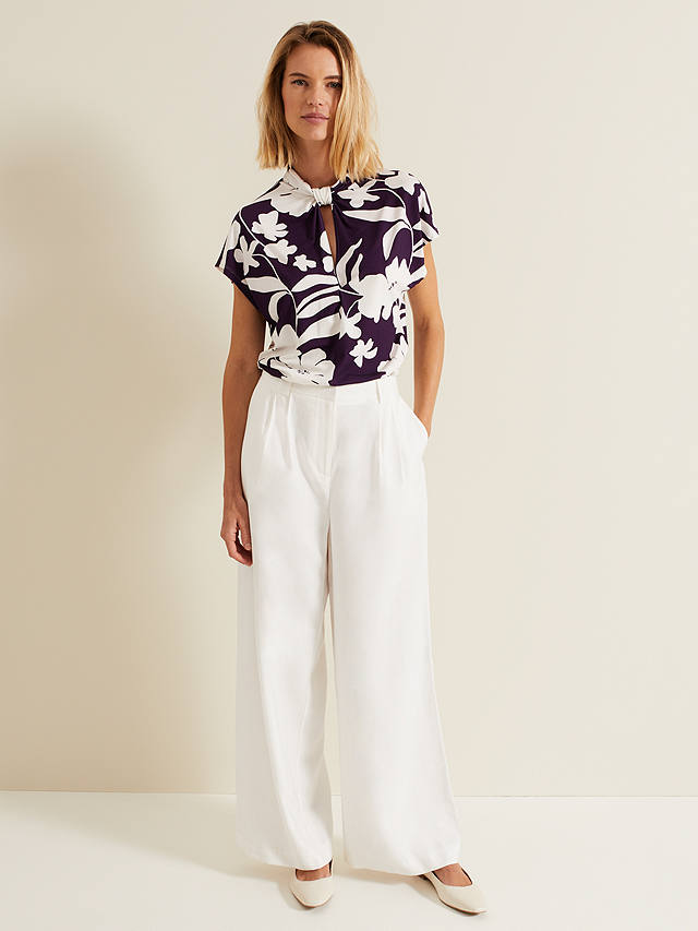 Phase Eight Farley Floral Top, Purple