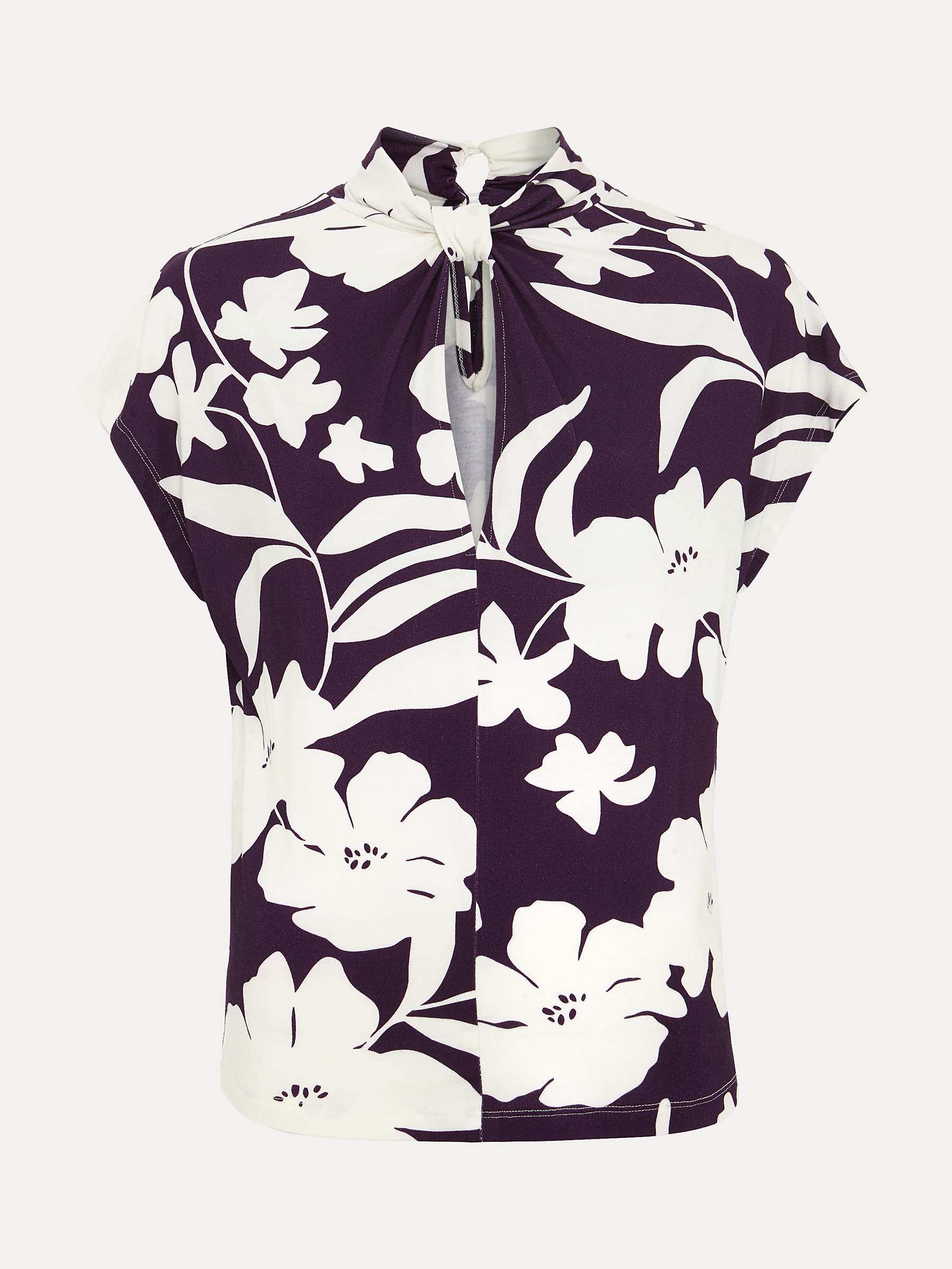 Buy Phase Eight Farley Floral Top, Purple Online at johnlewis.com