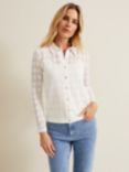 Phase Eight Vida Broderie Shirt, Ivory, Ivory