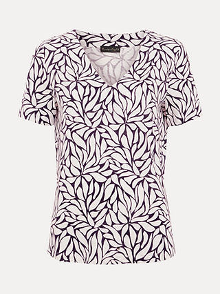 Phase Eight Alice Cotton Leaf Top, Purple
