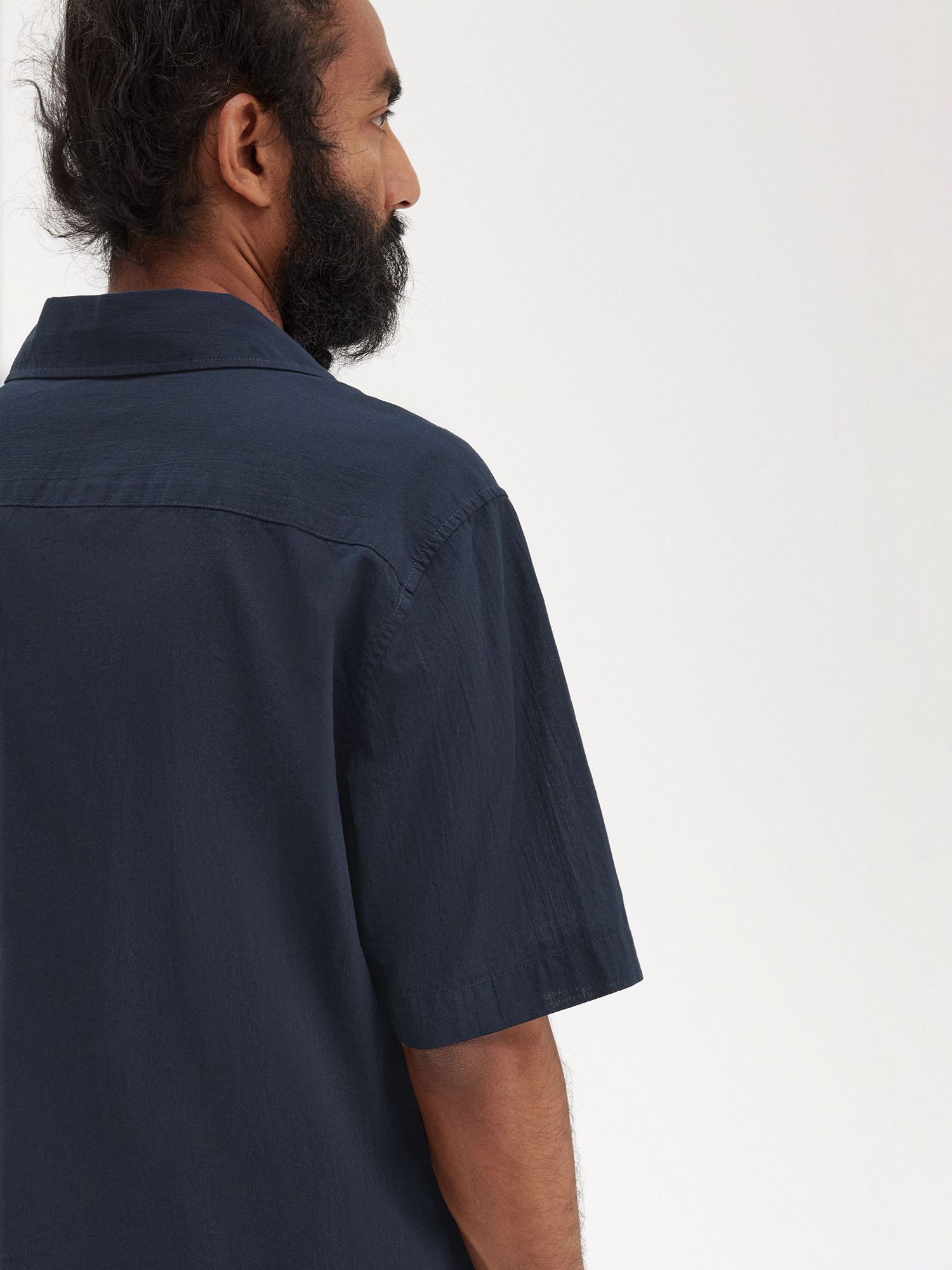 Buy Fred Perry Revere Collar Shirt, Navy Online at johnlewis.com