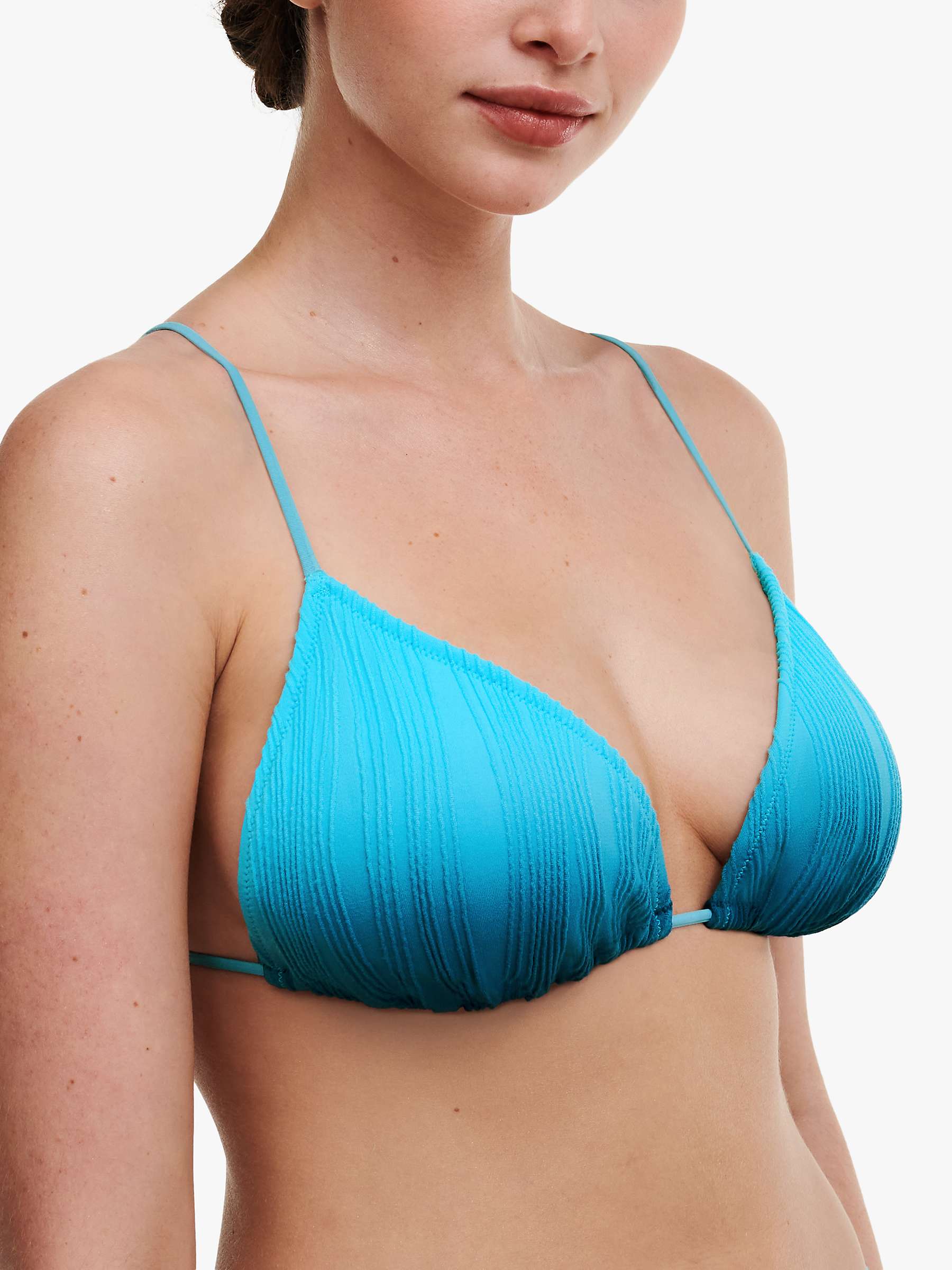 Buy Chantelle Pulp Swimwear Textured Triangle Bikini Top, Blue Online at johnlewis.com