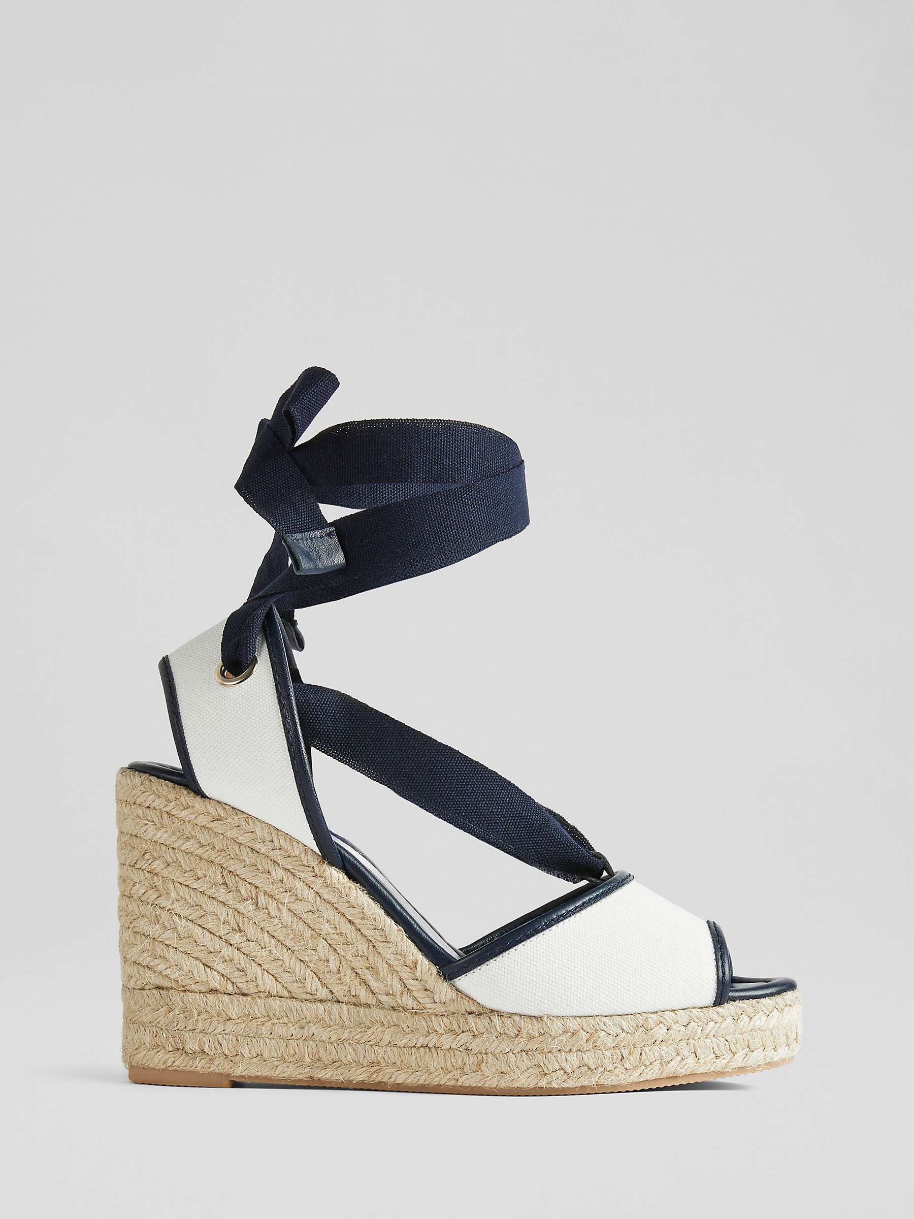 Buy L.K.Bennett Chiara Espadrille Wedge Sandals, Navy/Cream Online at johnlewis.com