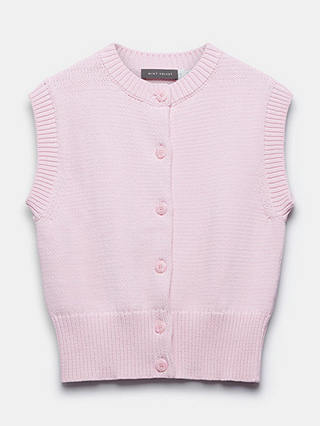 Mint Velvet Cotton Blend Button Vest, Pink