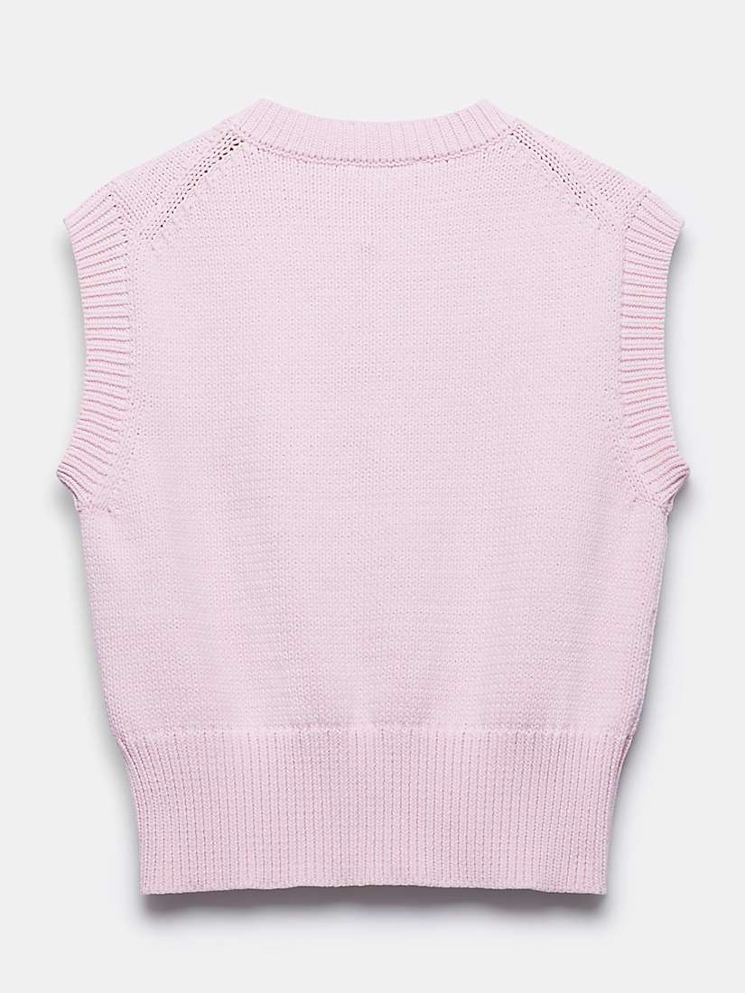 Buy Mint Velvet Cotton Blend Button Vest, Pink Online at johnlewis.com