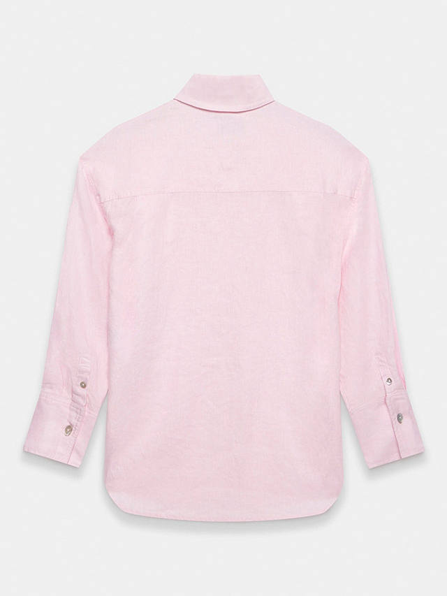 Mint Velvet Relaxed Linen Shirt, Pink