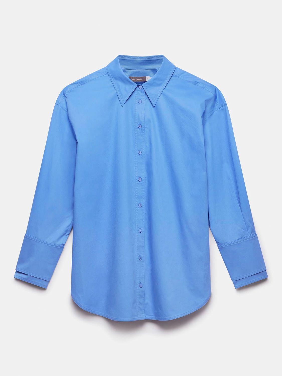 Mint Velvet Oversized Cotton Shirt, Blue, S