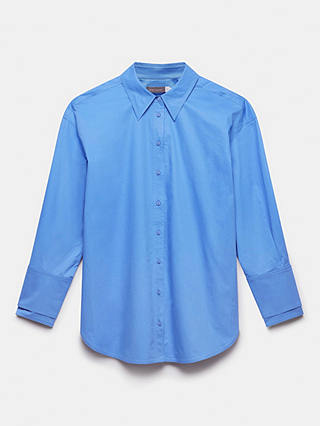 Mint Velvet Oversized Cotton Shirt, Blue