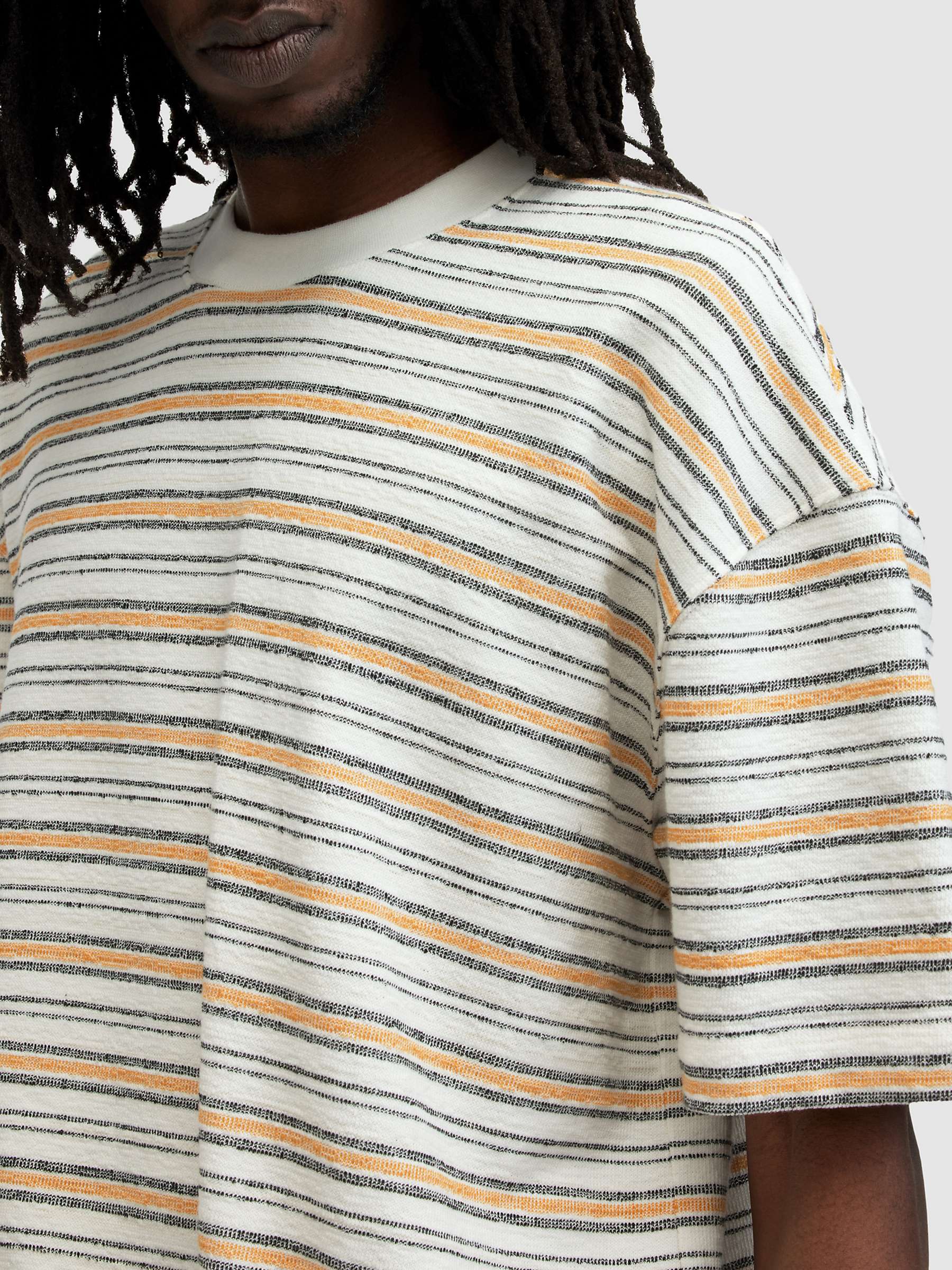 Buy AllSaints Stanton Short Sleeve Crew T-Shirt, White/Multi Online at johnlewis.com