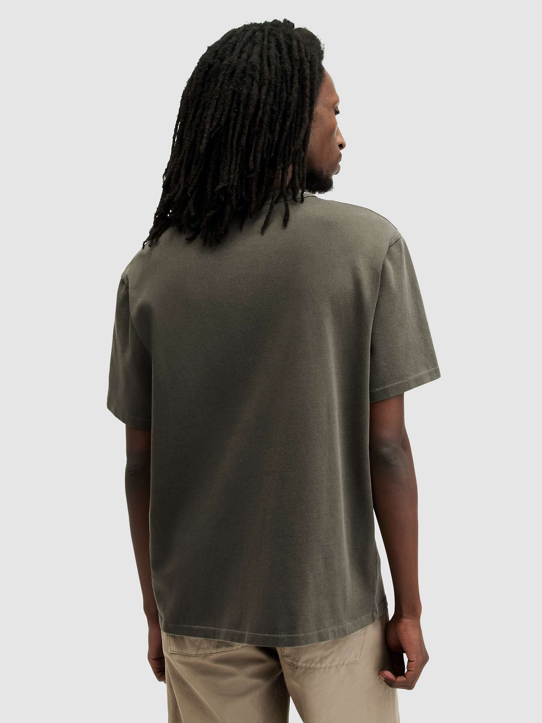 Buy AllSaints Cole Short Sleeve Crew T-Shirt, Khaki Online at johnlewis.com