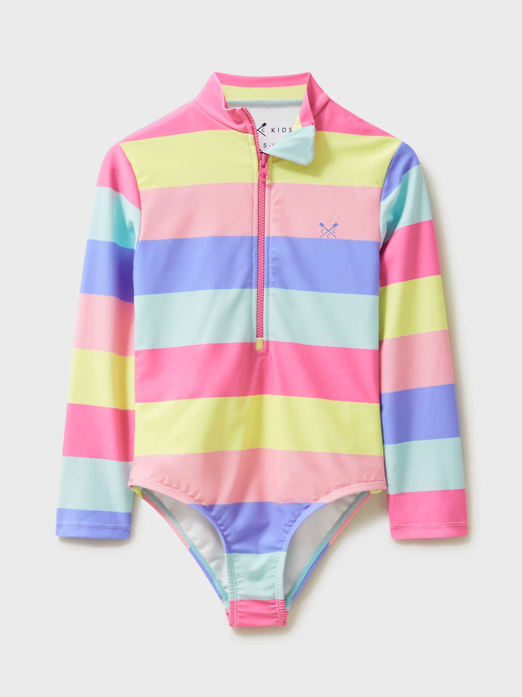 Buy Crew Clothing Kids' Long Sleeve Stripe Swimsuit, Multi Online at johnlewis.com