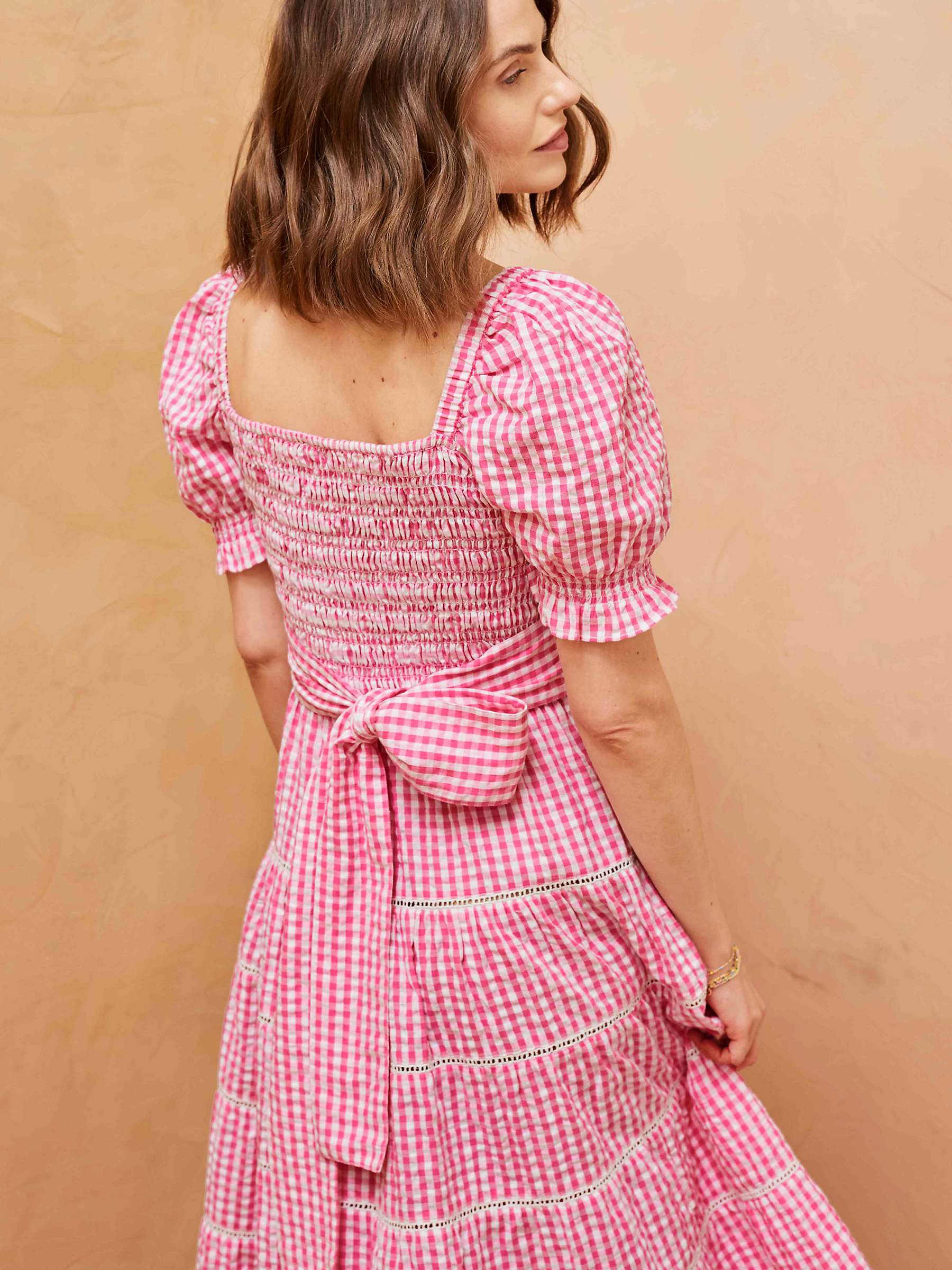 Buy Brora Gingham Smock Tiered Dress Online at johnlewis.com