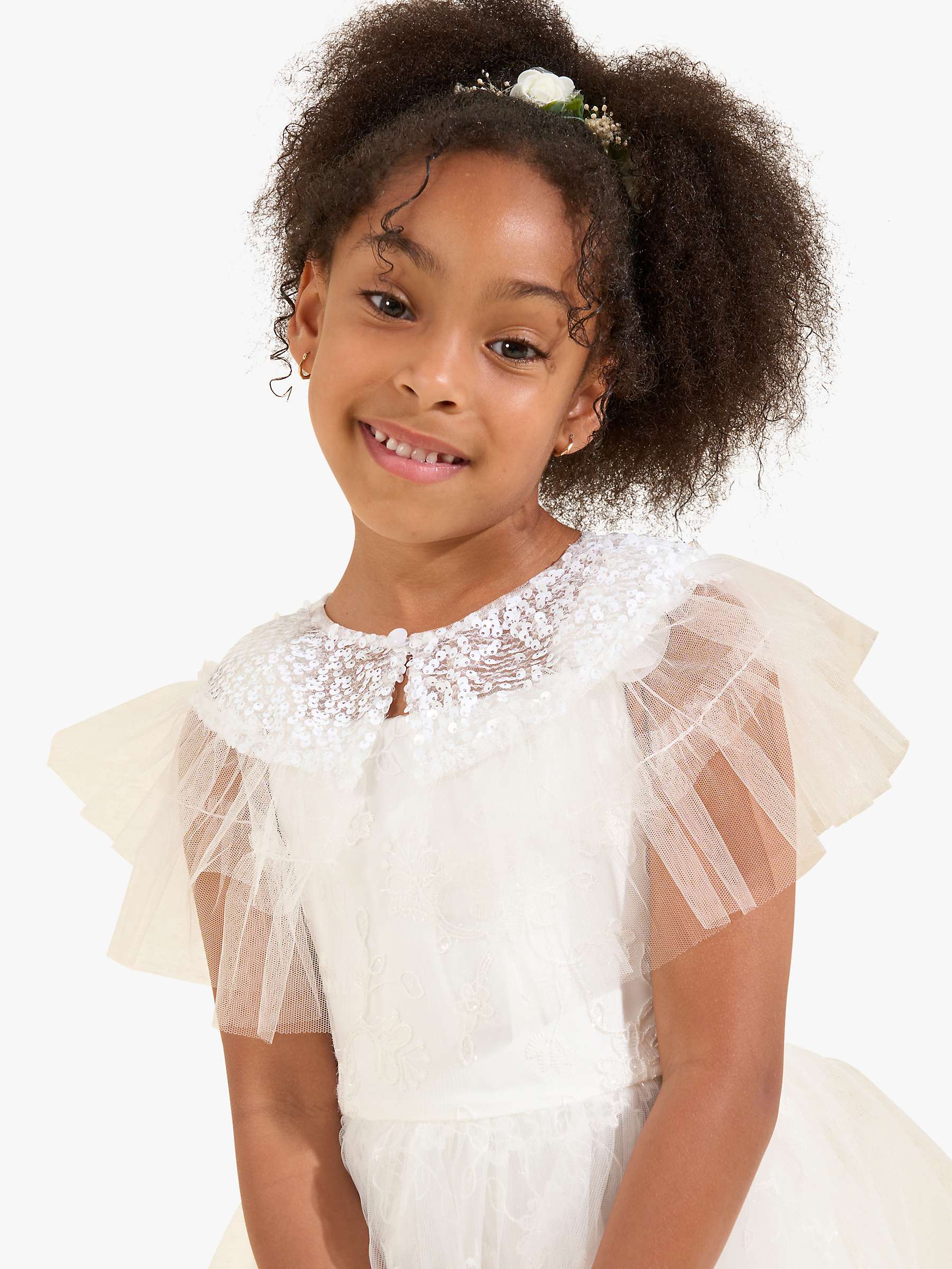 Buy Angel & Rocket Kids' Beau Sequin Mesh Cape, Ivory Online at johnlewis.com