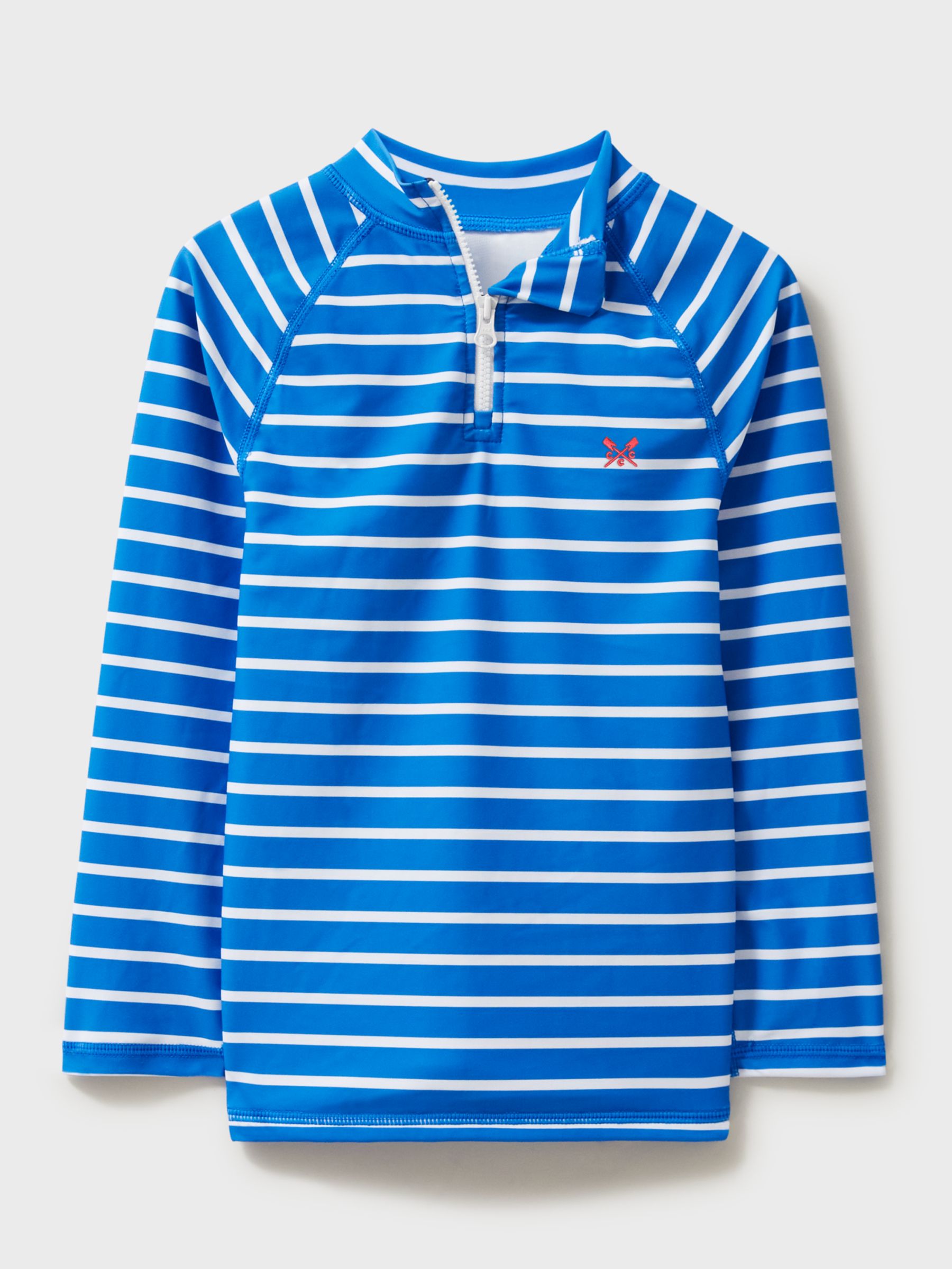 Crew Clothing Kids' Breton Stripe Rash Vest, Blue/Multi, 8-9 years