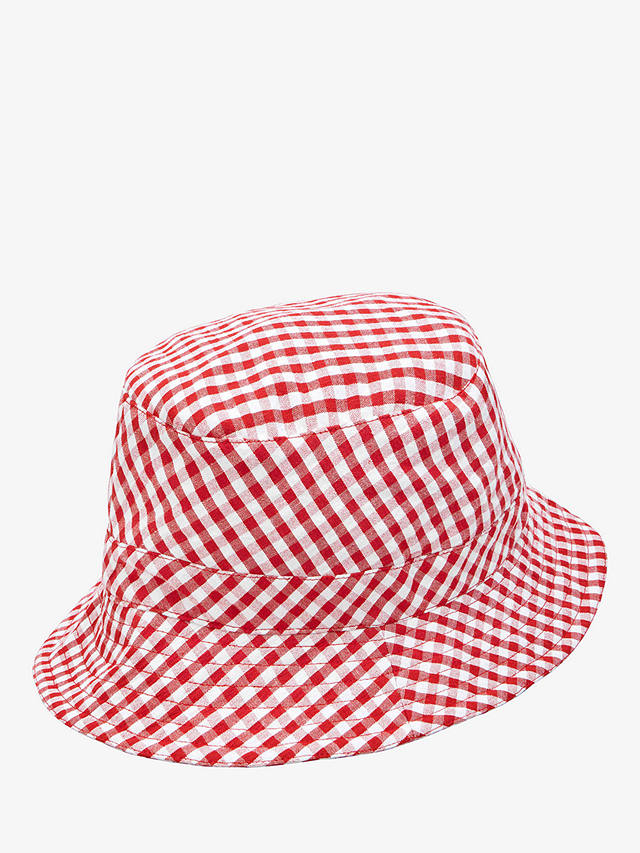 Brora Gingham Bucket Hat, Cherry Red