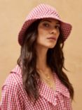 Brora Gingham Bucket Hat, Cherry Red