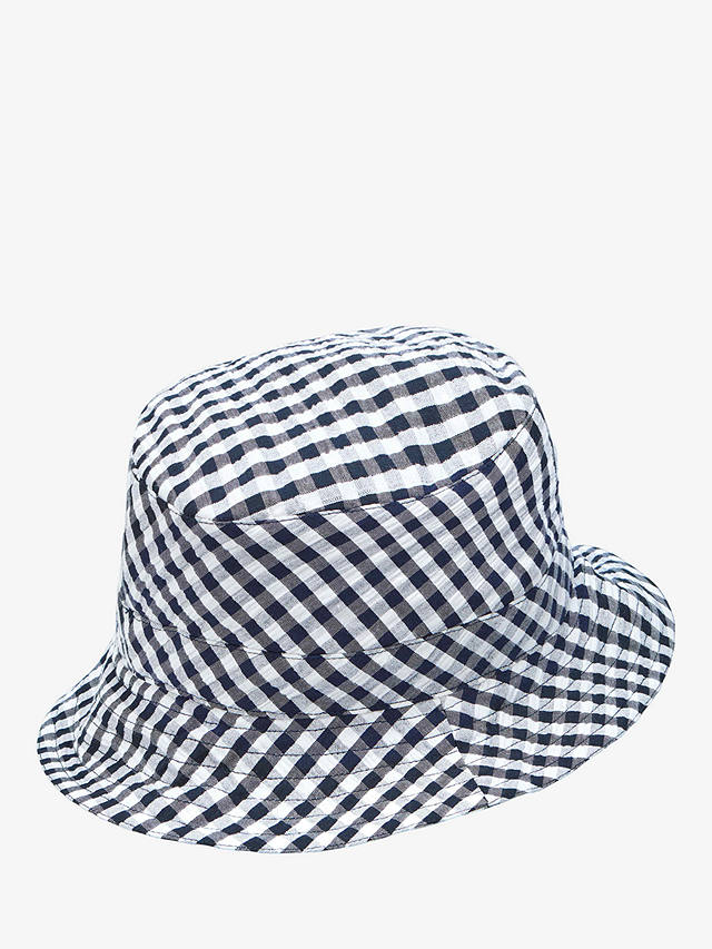 Brora Gingham Bucket Hat, Navy
