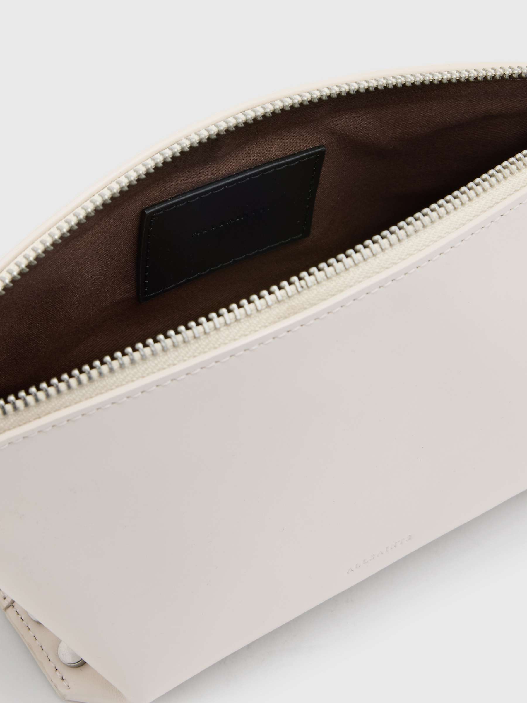 Buy AllSaints Anais Leather Pouch, Desert White Online at johnlewis.com