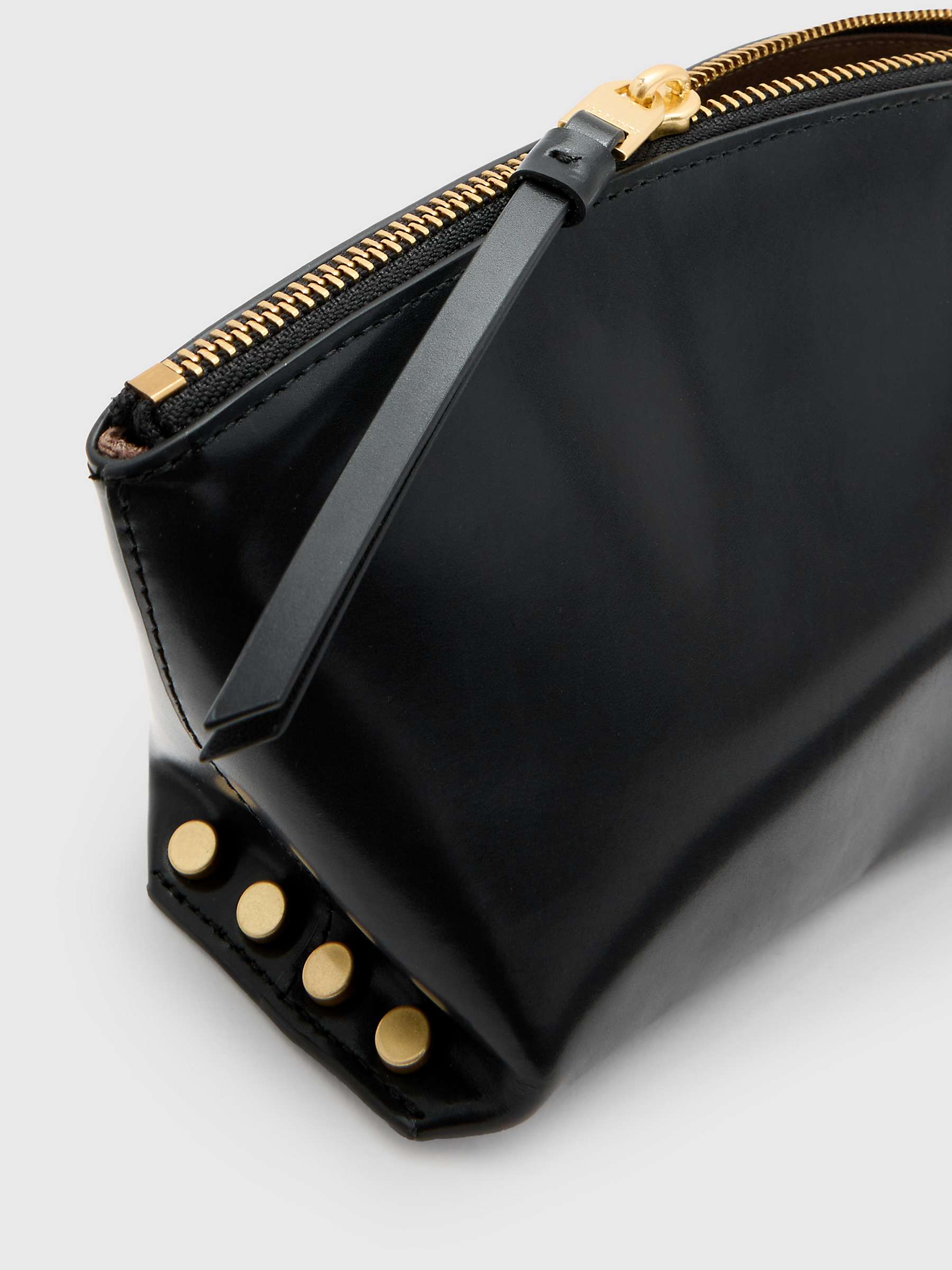 Buy AllSaints Anais Leather Pouch, Black Online at johnlewis.com