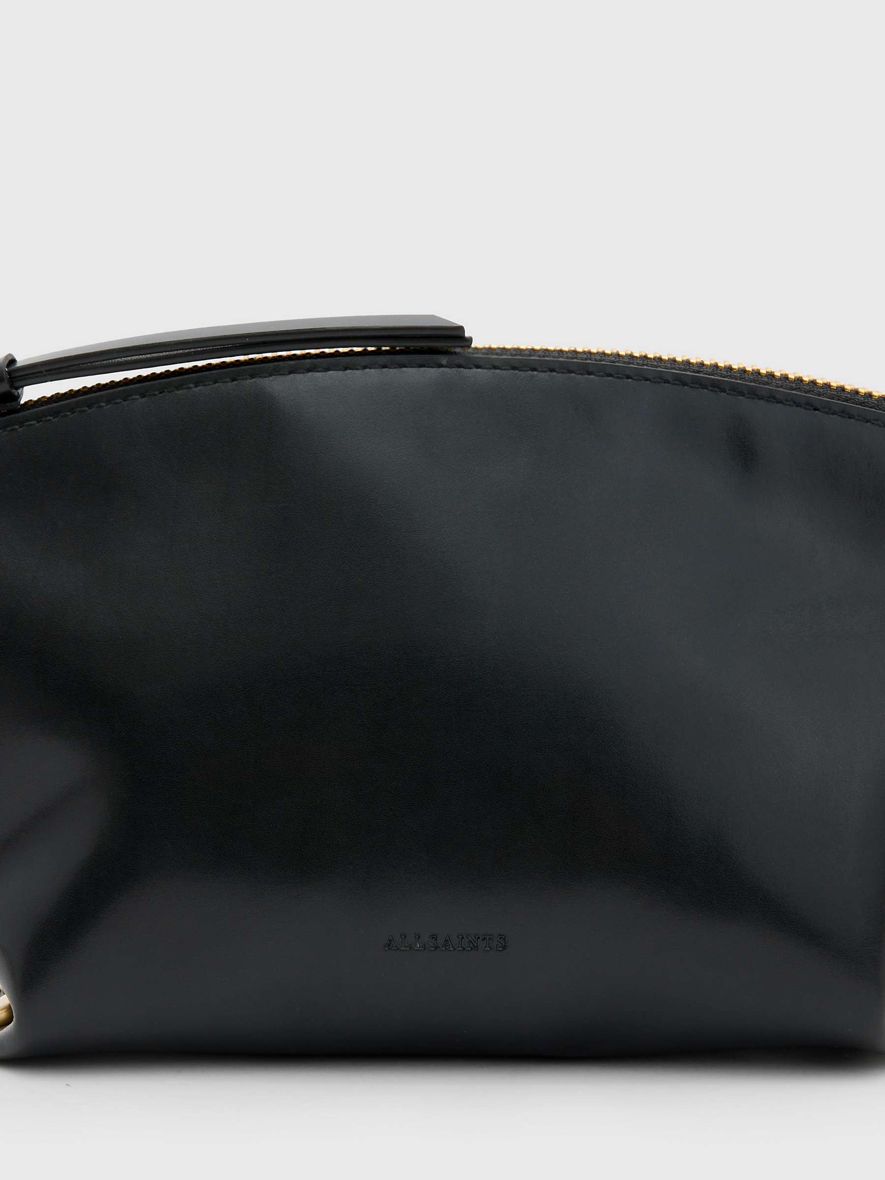 Buy AllSaints Anais Leather Pouch, Black Online at johnlewis.com