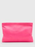 AllSaints Bettina Soft Leather Clutch Bag, Hot Pink