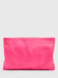 AllSaints Bettina Soft Leather Clutch Bag, Hot Pink