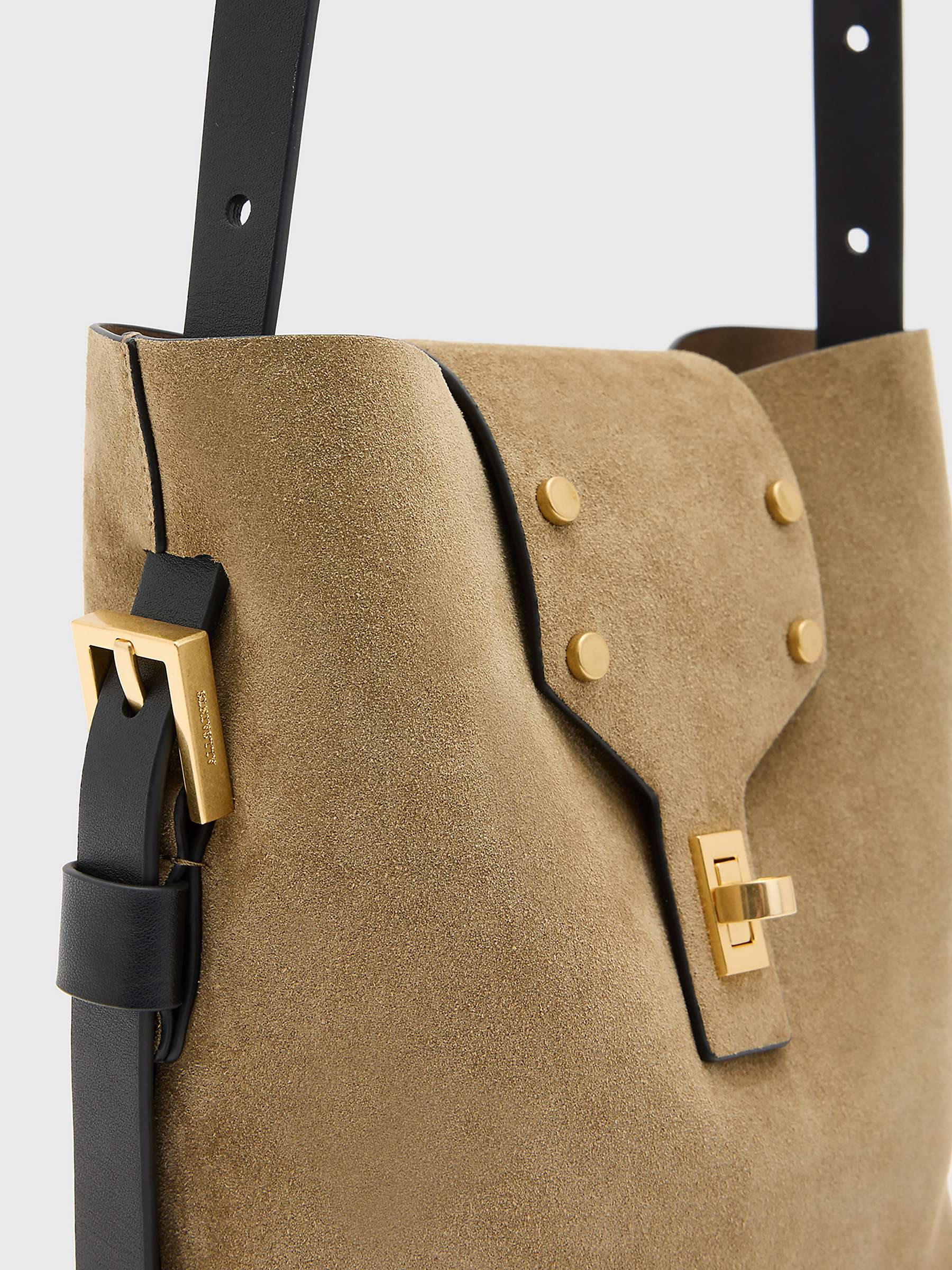 Buy AllSaints Miro Leather Crossbody Bag, Sughero Brown Online at johnlewis.com