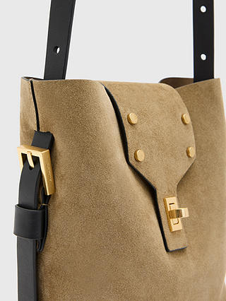 AllSaints Miro Leather Crossbody Bag, Sughero Brown