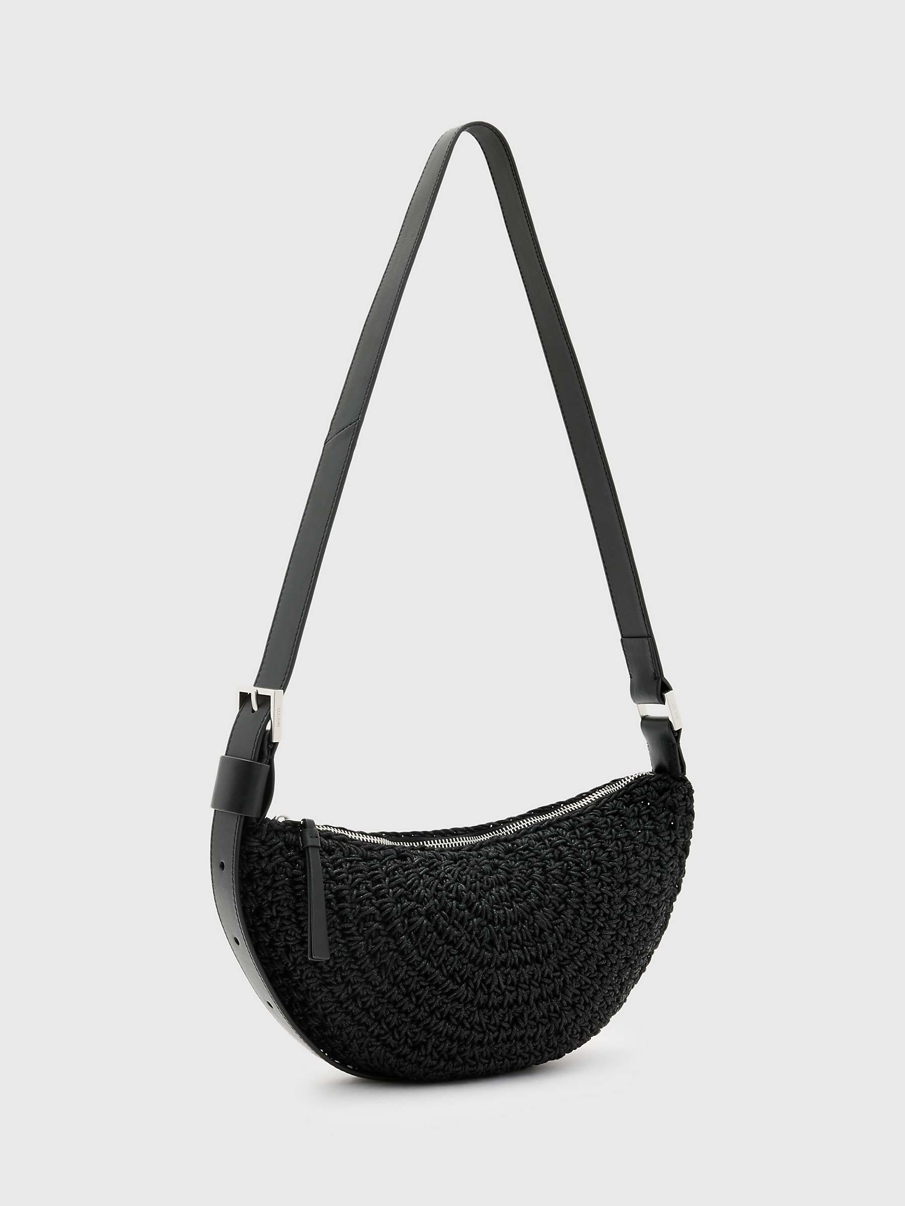 Buy AllSaints Half Moon Knot Cross Body Bag, Black Online at johnlewis.com