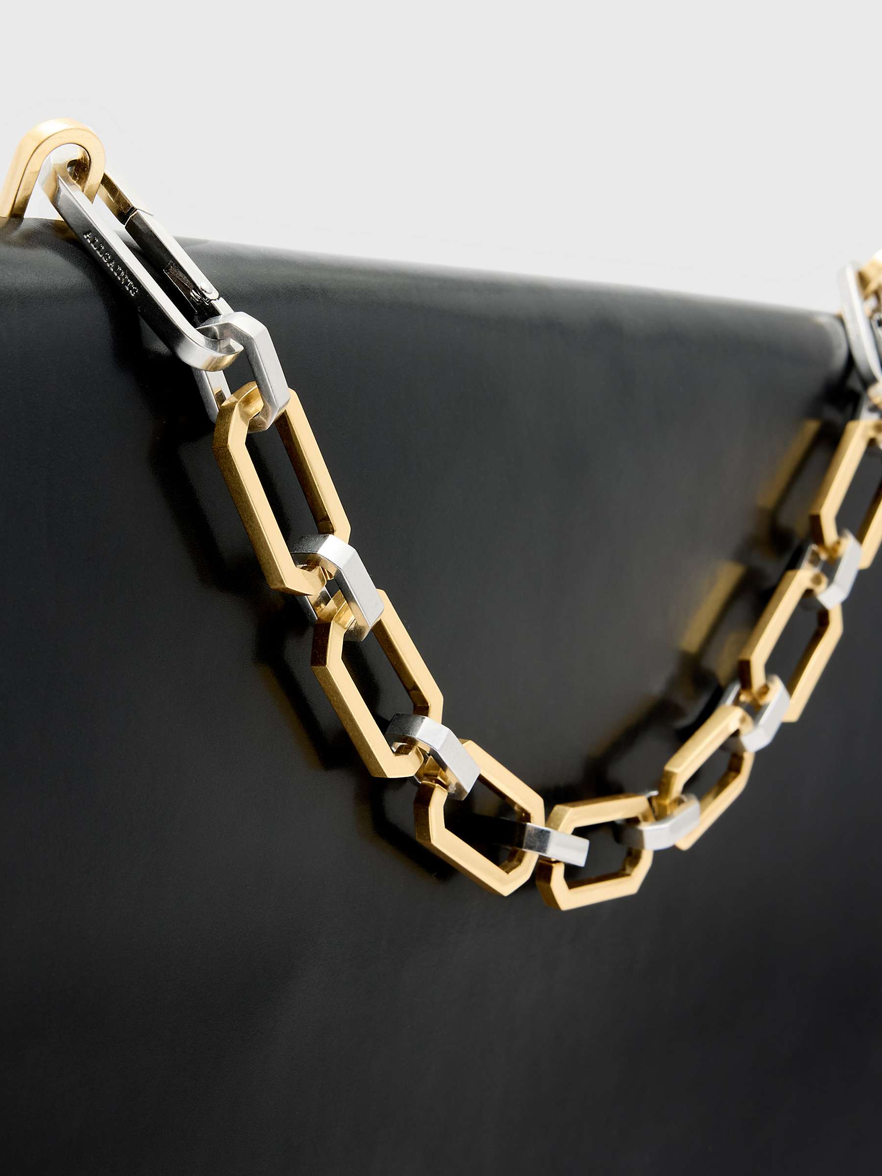 Buy AllSaints Luca Chain Detail Shoulder Bag, Black Online at johnlewis.com
