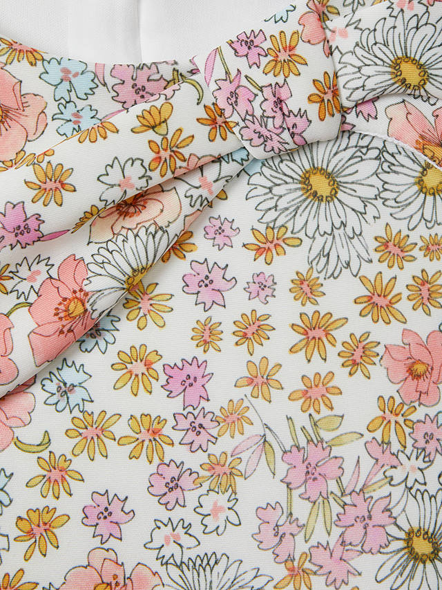 Reiss Kids' Emmie Floral Print Scuba Dress, Pink/Multi