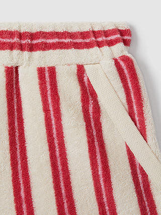 Reiss Kids' June Towelling Stripe Vest Top & Shorts Set, Pink/Multi