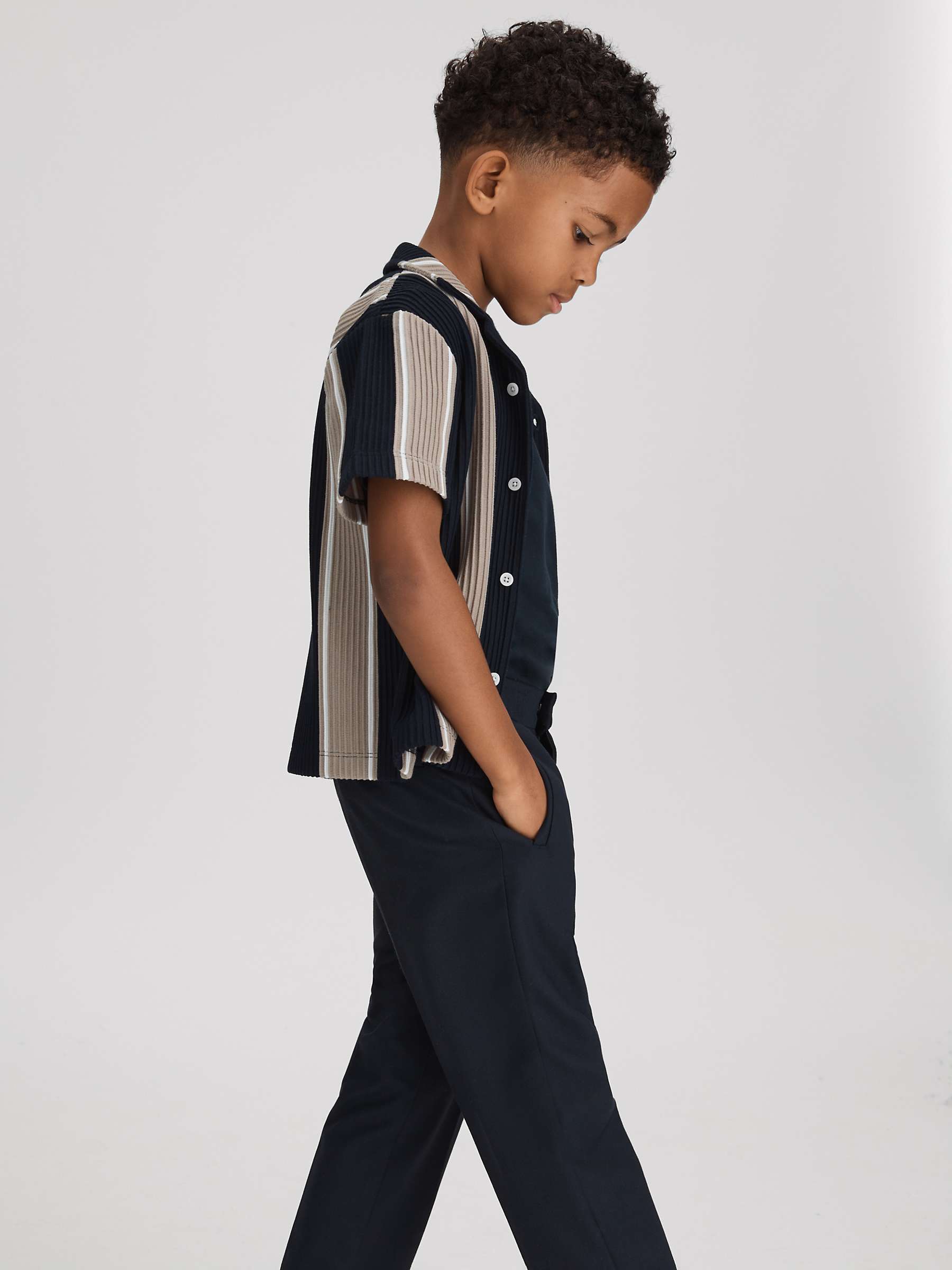 Buy Reiss Kids' Alton Stripe Cuban Short Sleeve Shirt Online at johnlewis.com