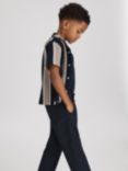 Reiss Kids' Alton Stripe Cuban Short Sleeve Shirt
