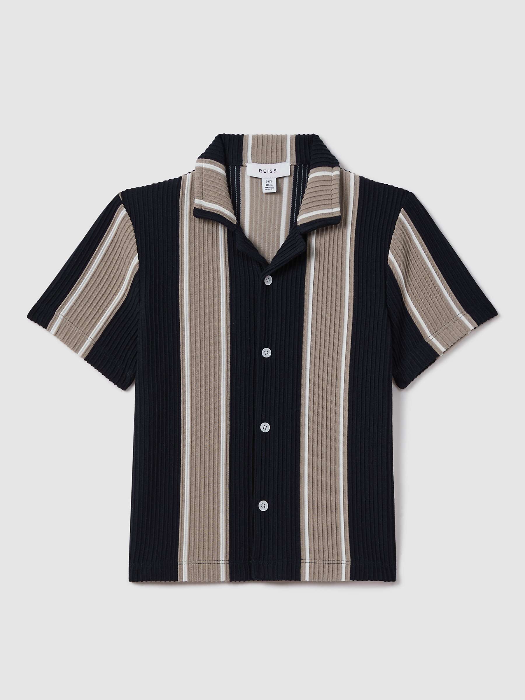 Buy Reiss Kids' Alton Stripe Cuban Short Sleeve Shirt Online at johnlewis.com
